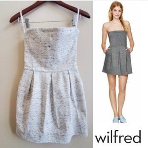 Aritzia Wilfred Harmonie Pleated Strapless Structured Mini Dress Size 6